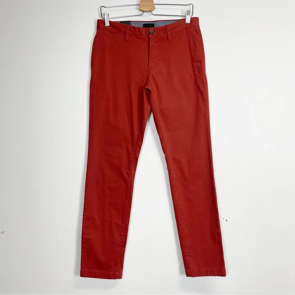 NEW 14th and Union Pants Mens 30x32 Red Chinos Khakis Slim Fit Cotton Blend NWT